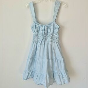 Aritzia Light Blue Tiered Mini Dress